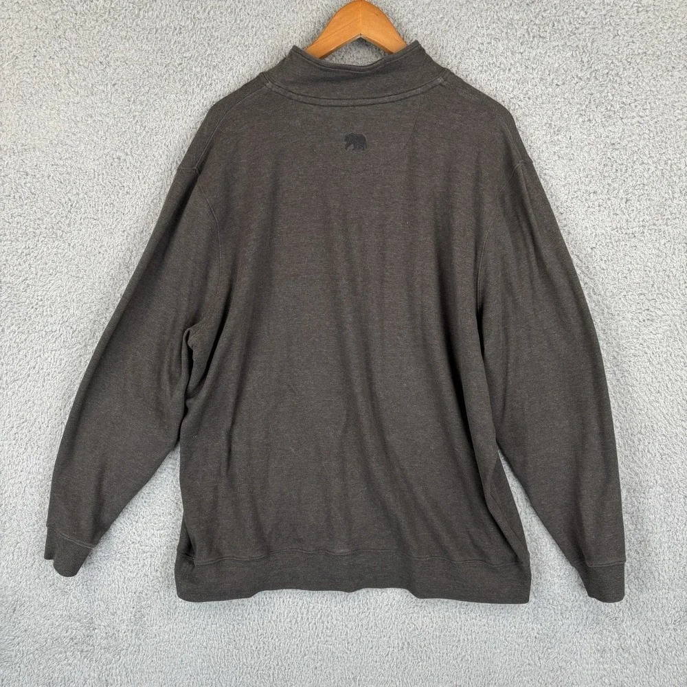 The Normal Brand Sweater Mens 2XL Brown 1/4 Zip Fleece Pullover Casual